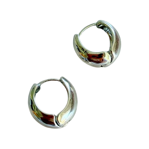 Silver Dewdrop Hoop Earrings
