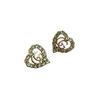 Sparkling Crystal Heart Stud Earrings