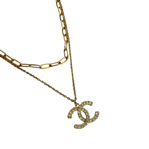 Gold Crystal Layer Necklace