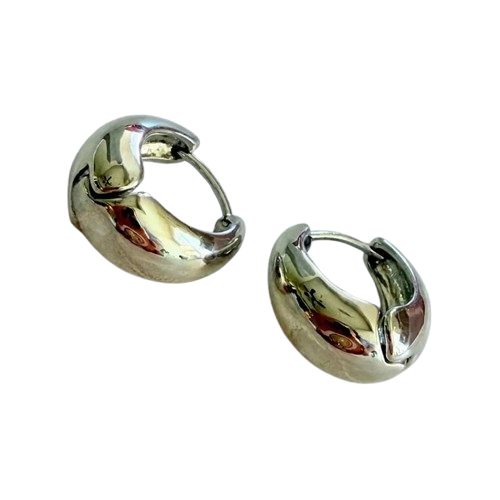 Silver Dewdrop Hoop Earrings
