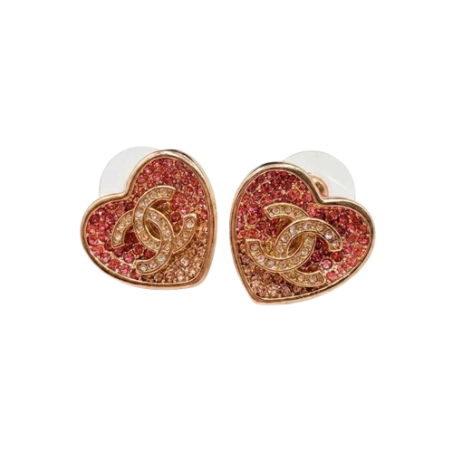 Heart Crystal Stud Earrings