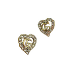 Sparkling Crystal Heart Stud Earrings