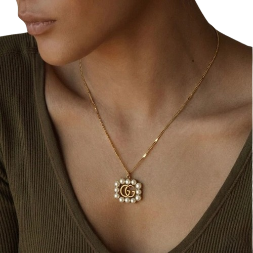 Pearl Logo Necklace