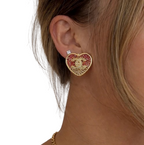 Heart Crystal Stud Earrings