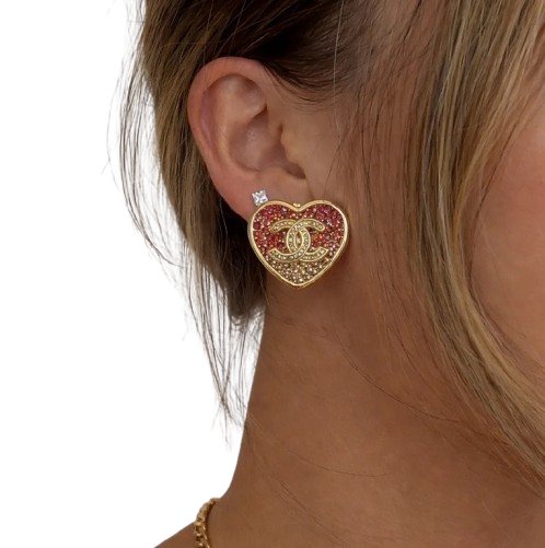 Heart Crystal Stud Earrings