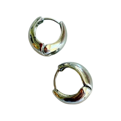 Silver Dewdrop Hoop Earrings