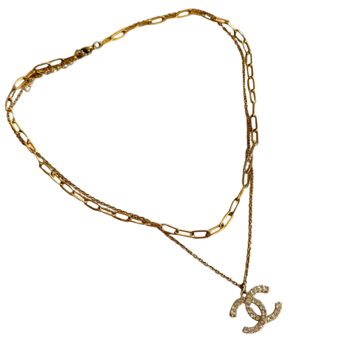 Gold Crystal Layer Necklace