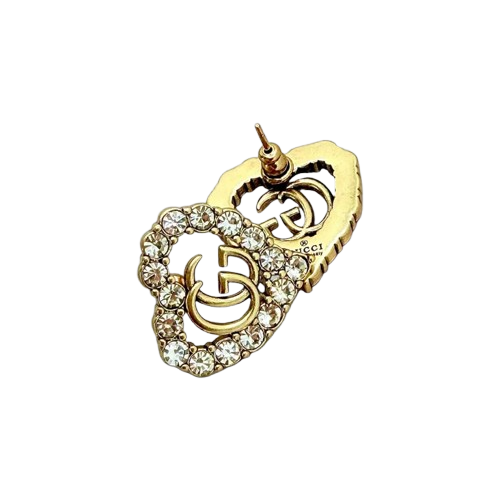 Sparkling Crystal Heart Stud Earrings